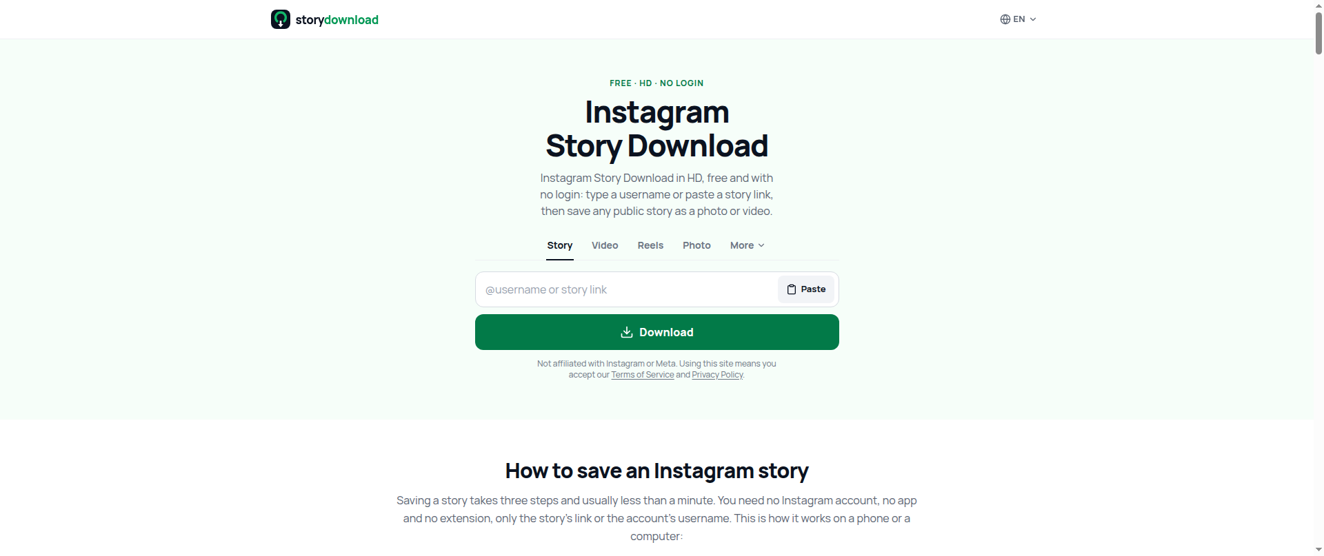 Screenshot of instagram-story-download.net