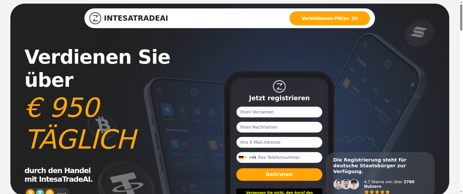 Screenshot of intesatradeai.com