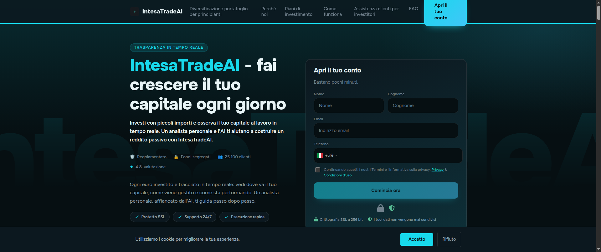 Screenshot of intesatradeai.xyz