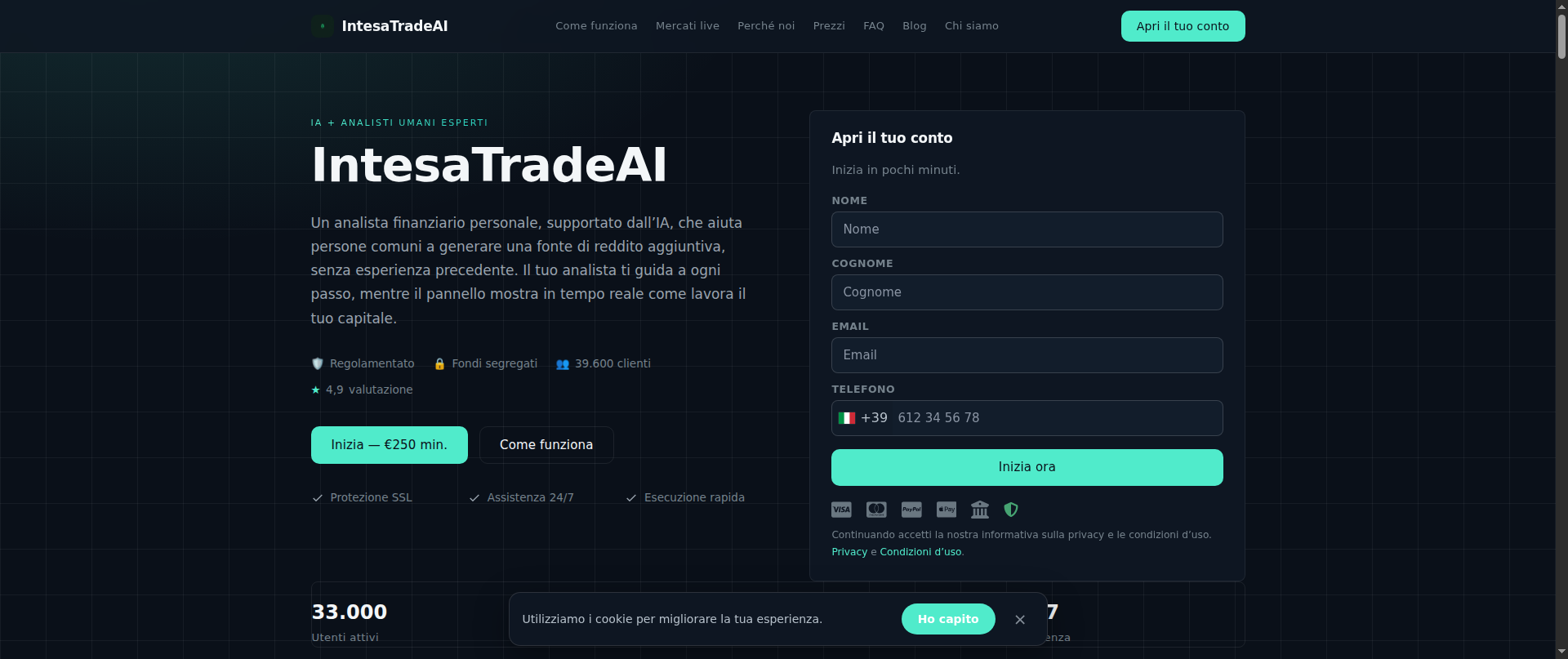 Screenshot of intesatradeai-it.online