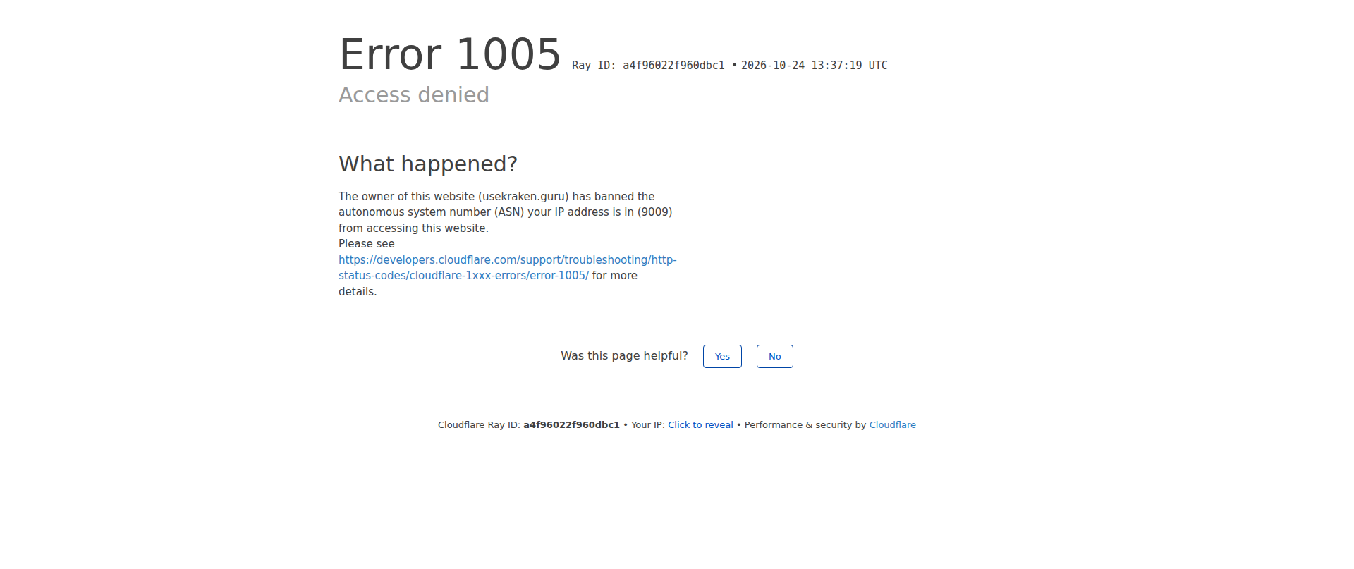 Screenshot of usekraken.guru