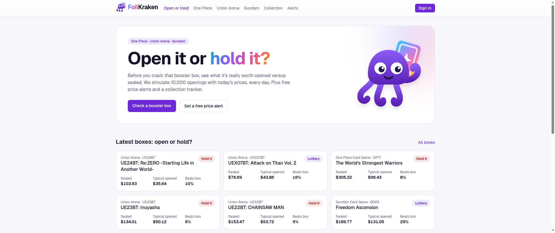 Screenshot of foilkraken.com