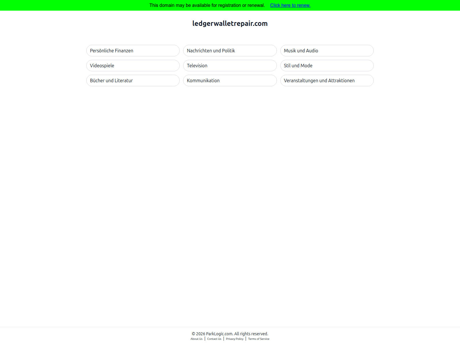 Screenshot of ledgerwalletrepair.com