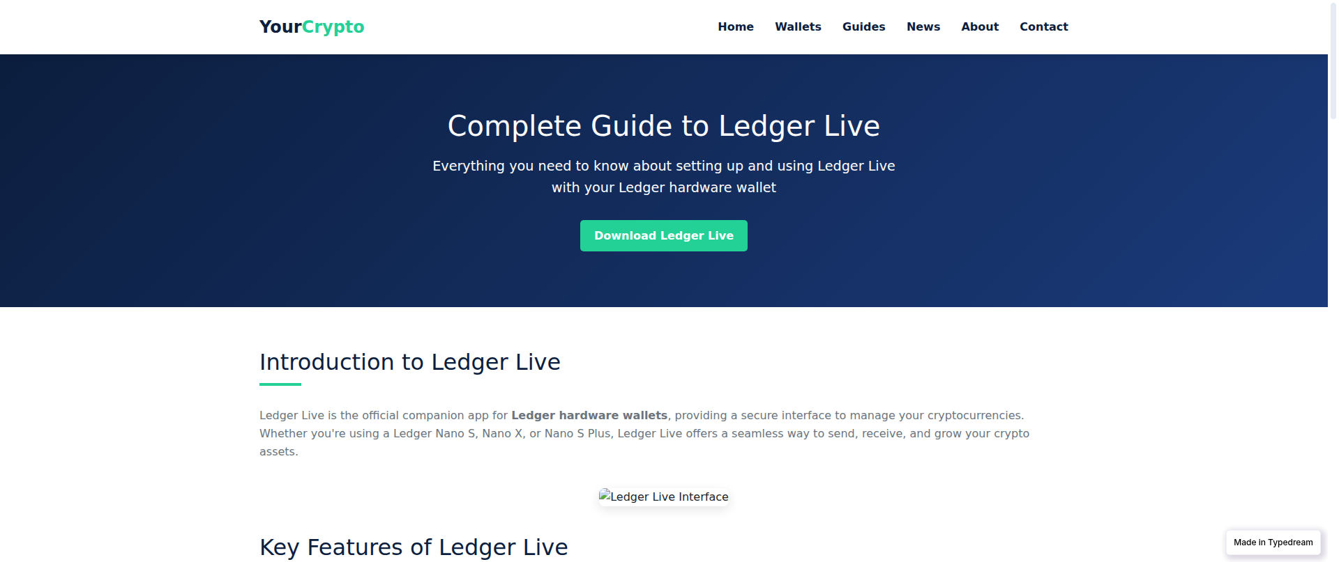 Screenshot of more-ledgerlive-en.typedream.app