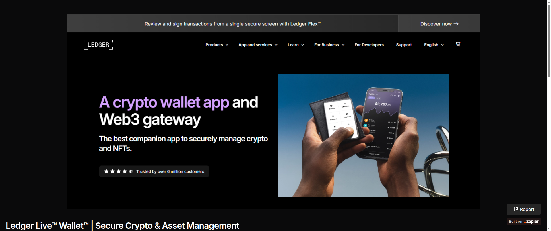 Screenshot of ledger-liveusa.zapier.app