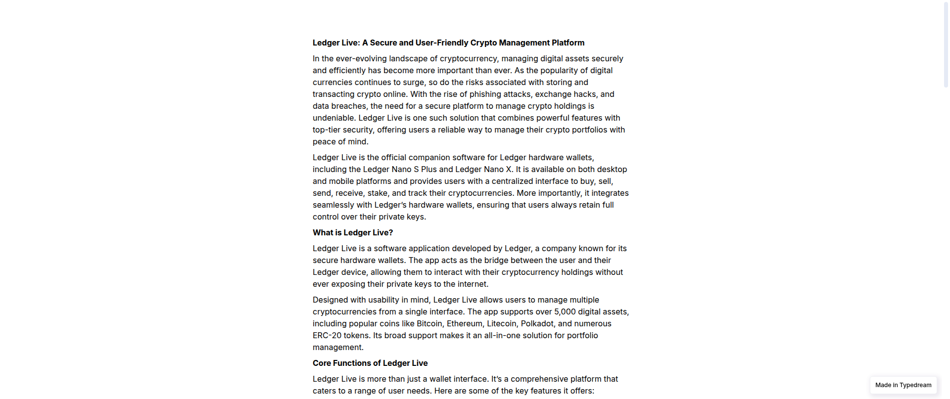 Screenshot of sso-ledger-live-strt-ledger-support-cdn.typedream.app