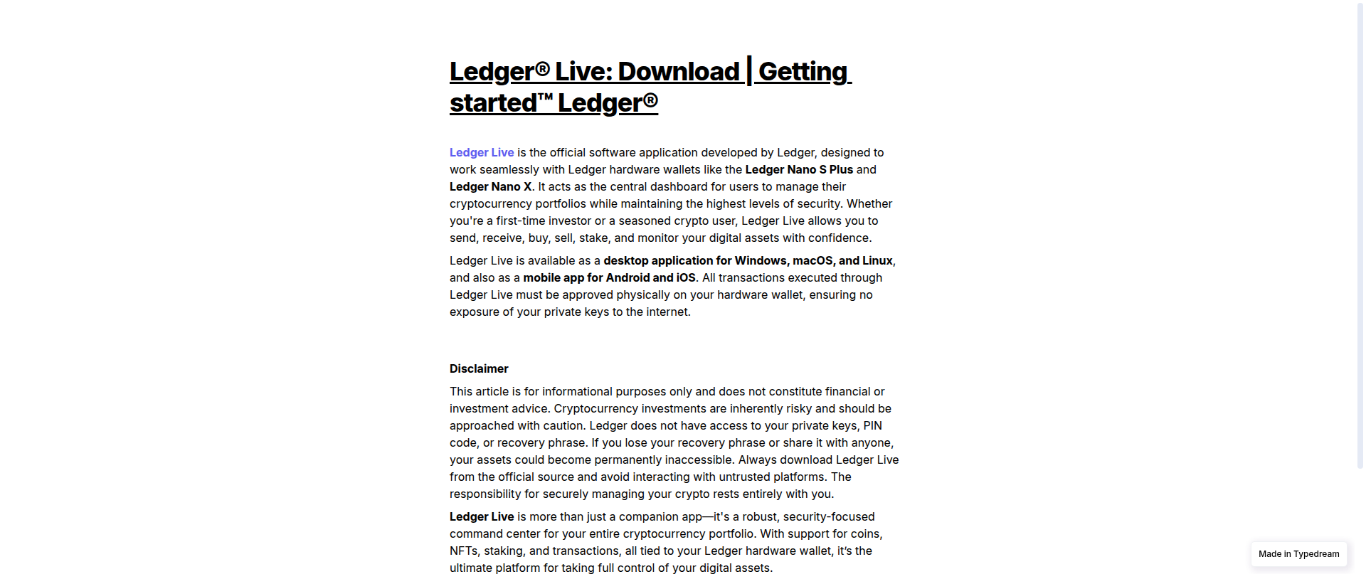 Screenshot of us--ledger-live-crypto-cdn-en.typedream.app
