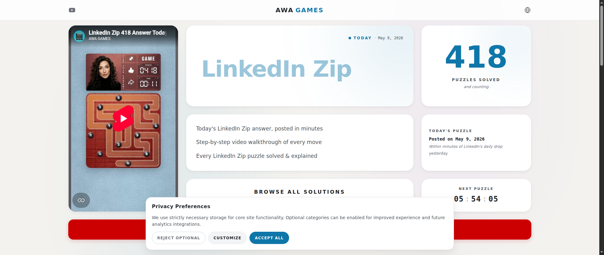 Screenshot of linkedinzip.today