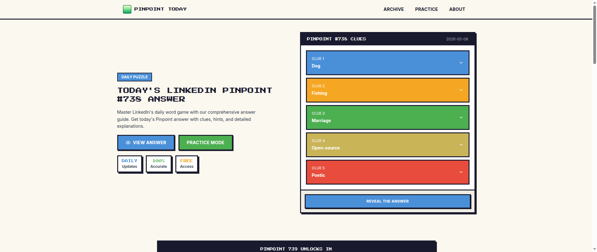 Screenshot of linkedinpinpoint.today
