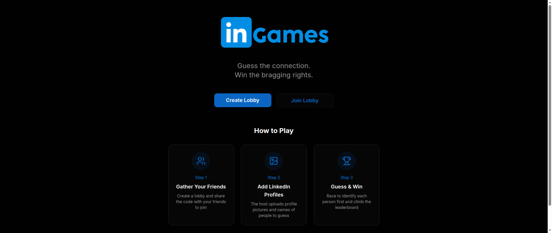 Screenshot of linkedingames.wtf