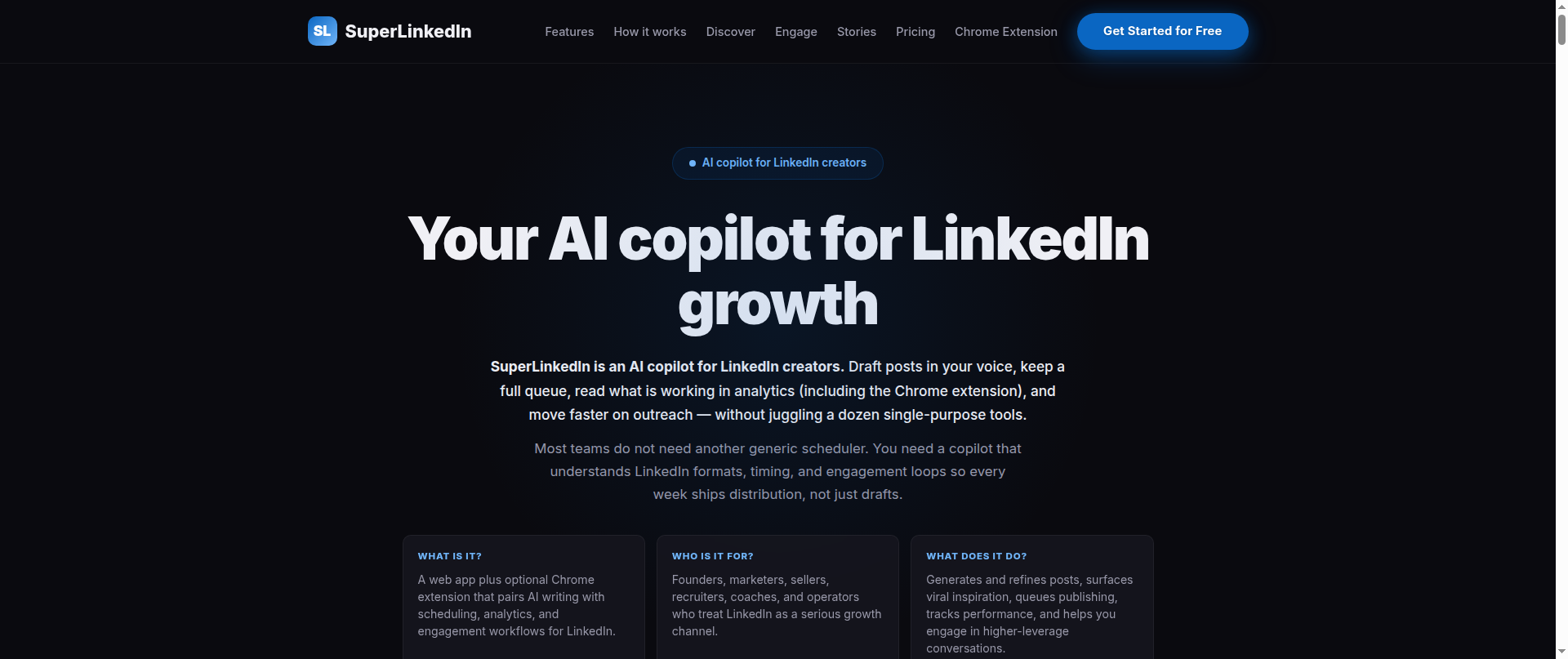 Screenshot of superlinkedin.org