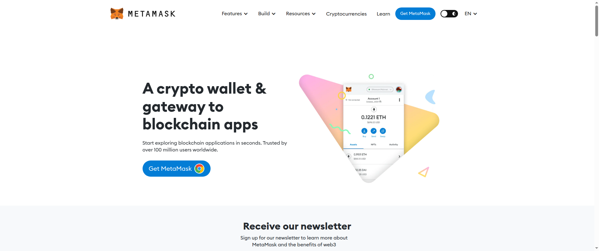 Screenshot of metamask-download.com