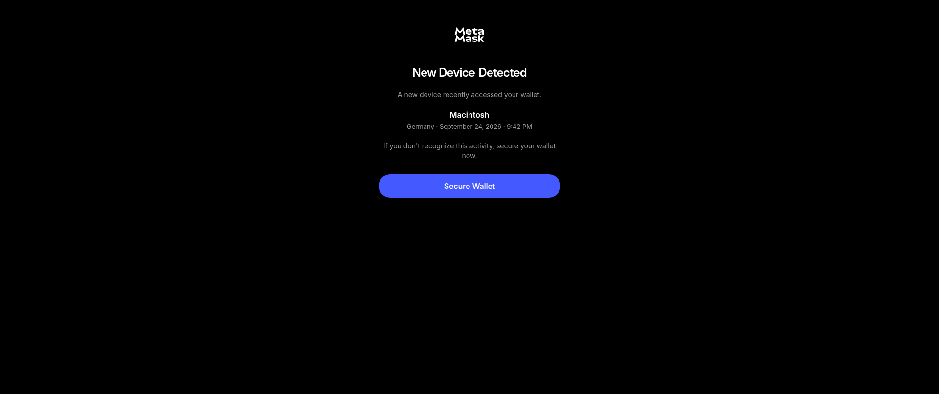 Screenshot of metamask.one