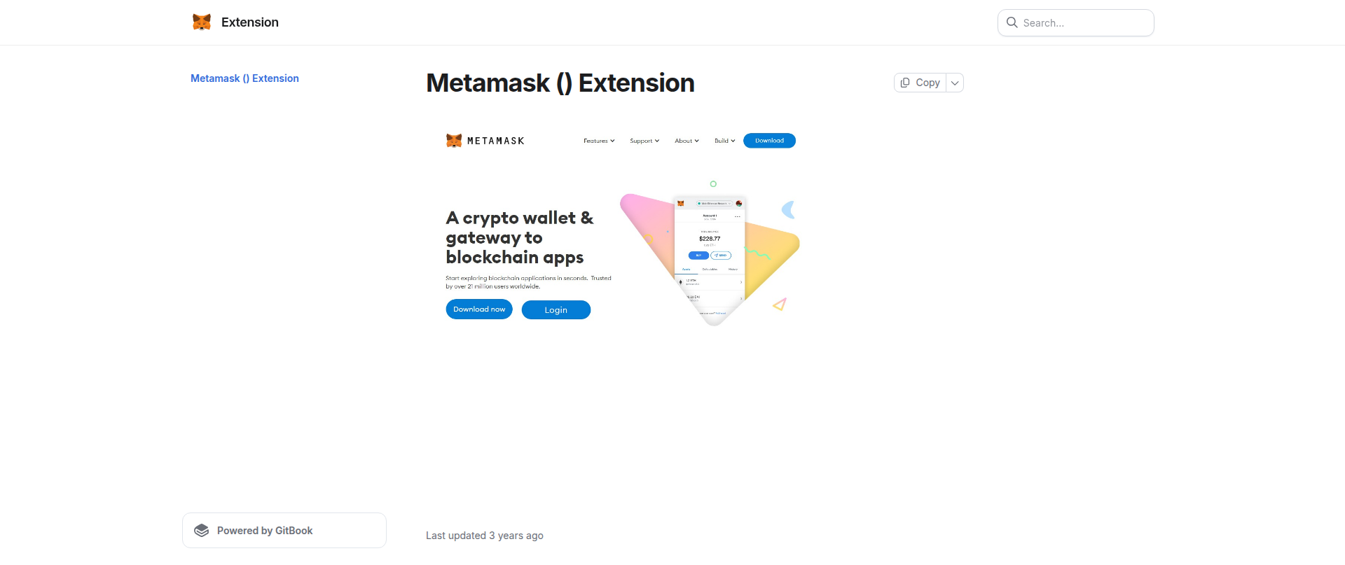 Screenshot of metamaskextensionnn.gitbook.io