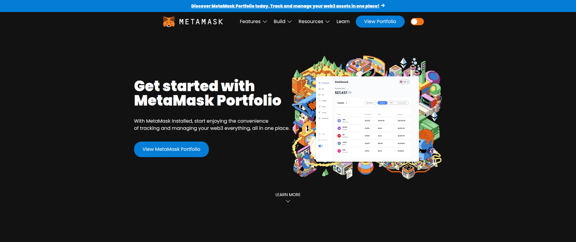 Screenshot of metamask-web.vercel.app