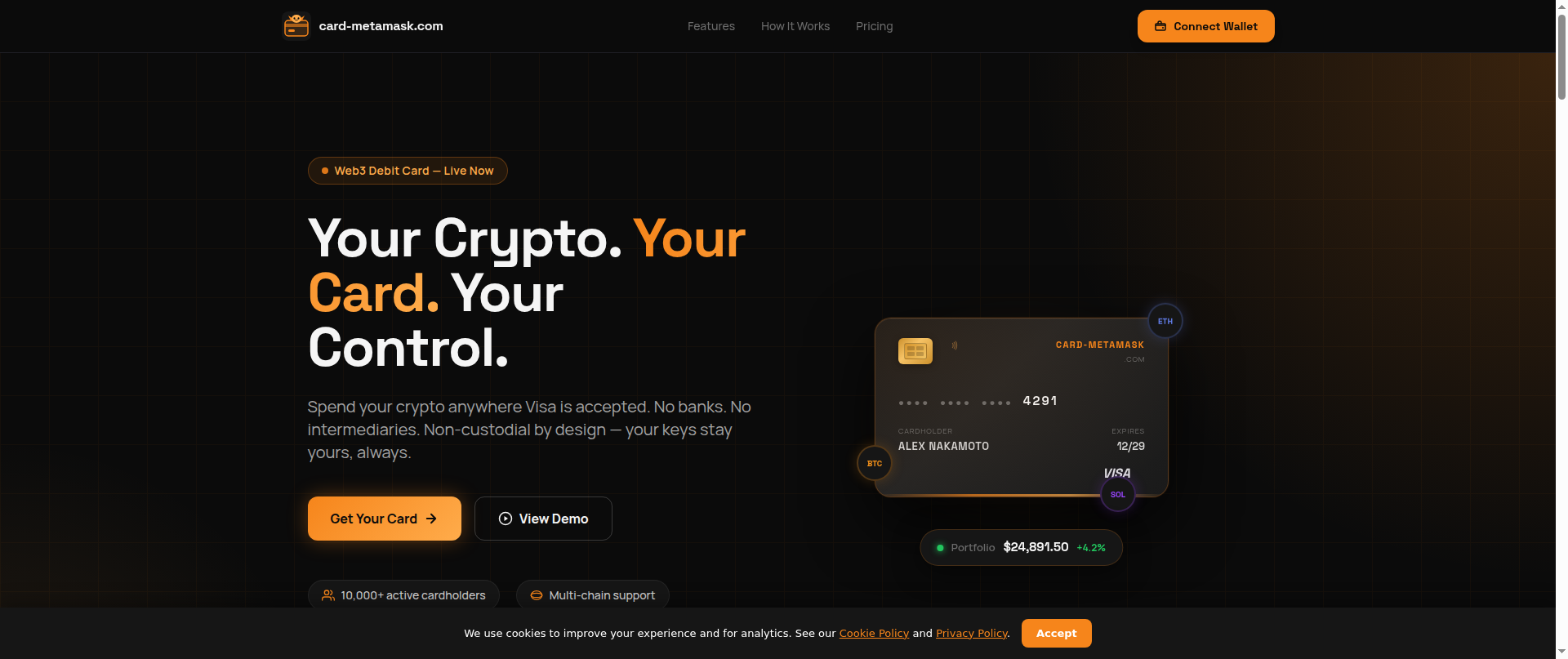 Screenshot of card-metamask.com
