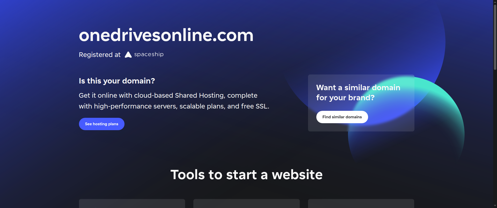 Screenshot of onedrivesonline.com