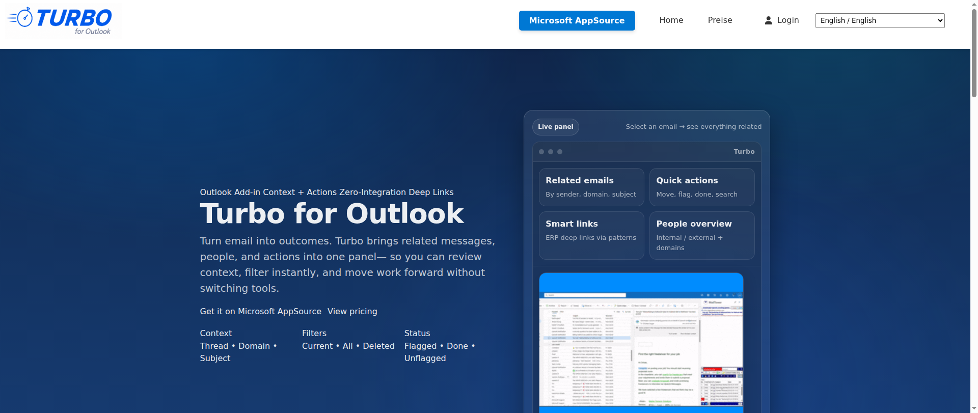 Screenshot of turbo-outlook.com