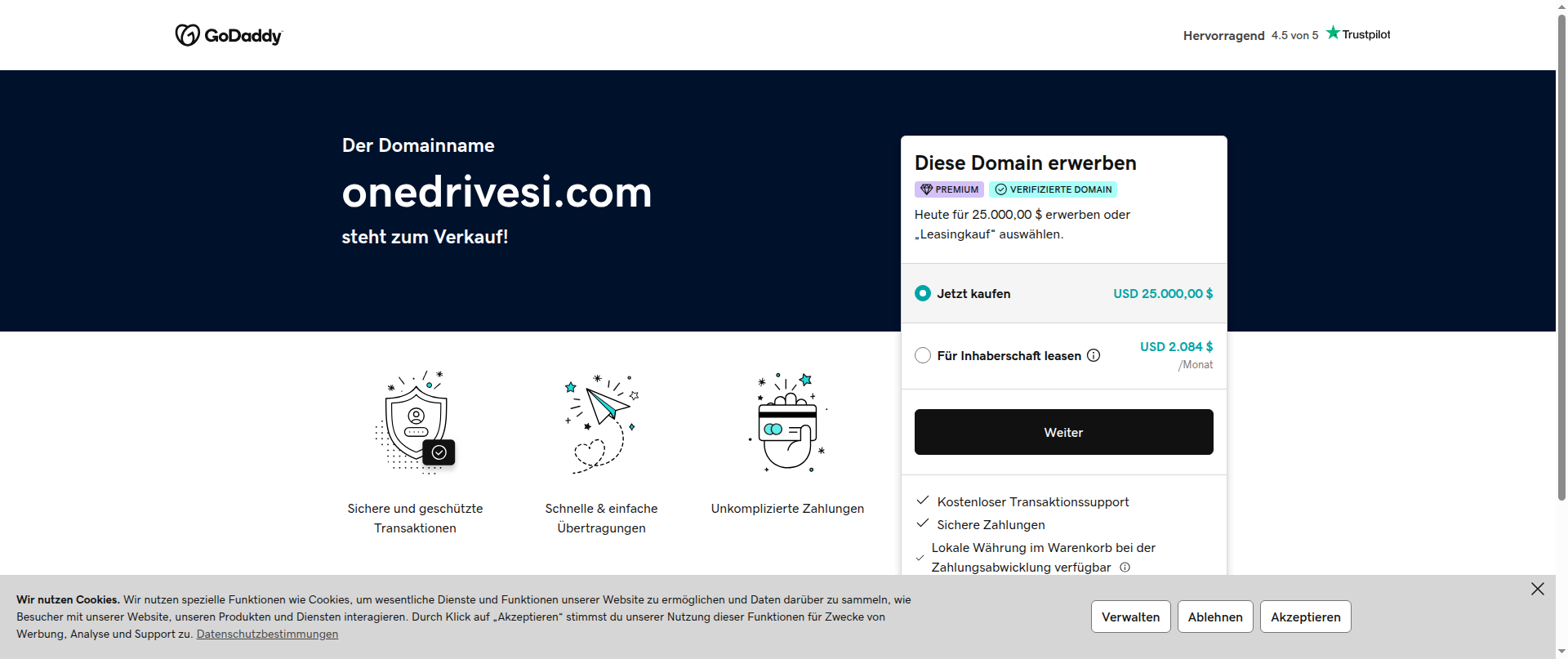 Screenshot of onedrivesi.com