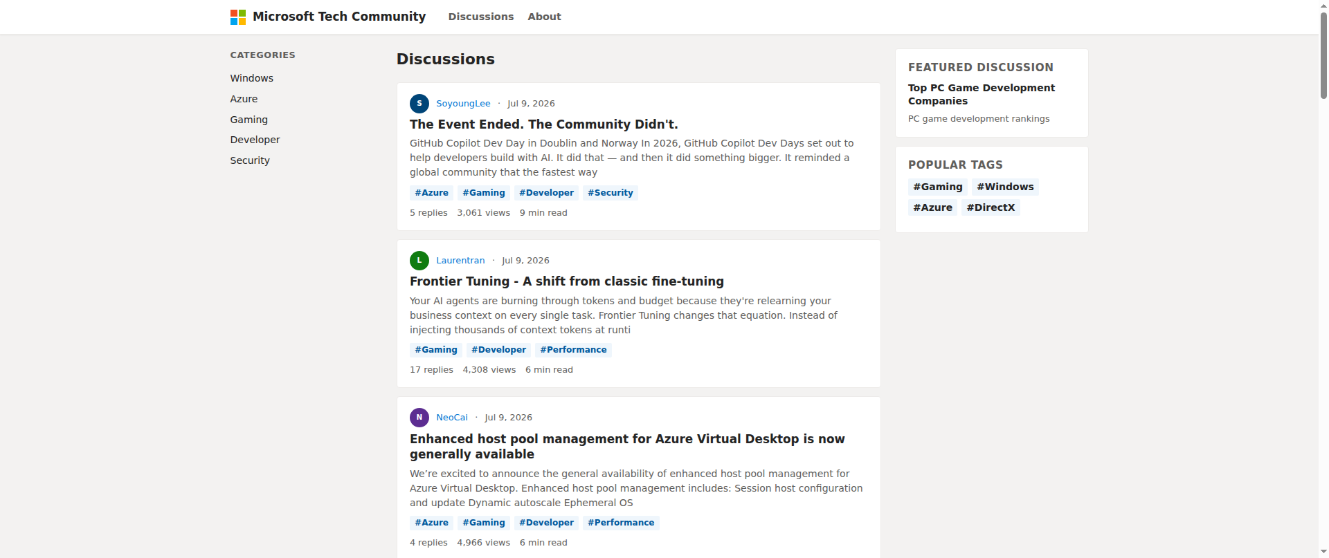 Screenshot of microsoftdiscussions.org