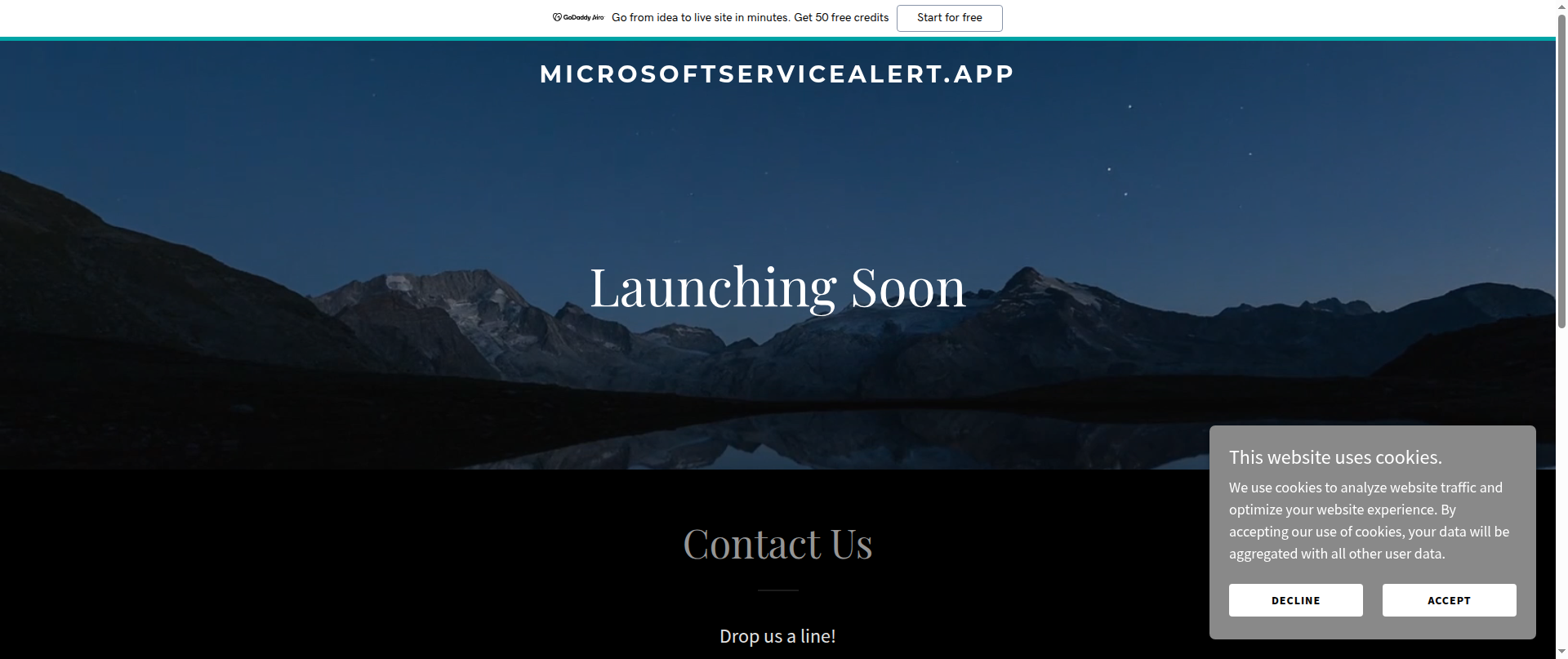 Screenshot of microsoftservicealert.app