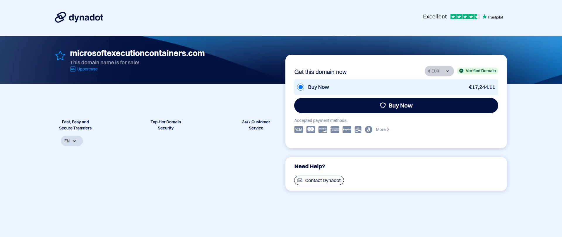 Screenshot of microsoftexecutioncontainers.com