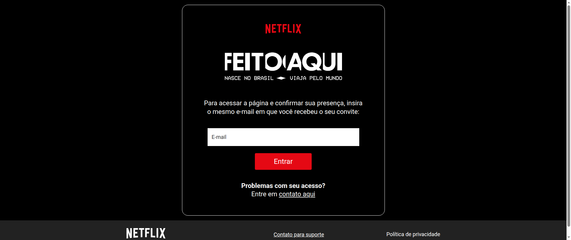 Screenshot of netflixfeitoaqui.com.br
