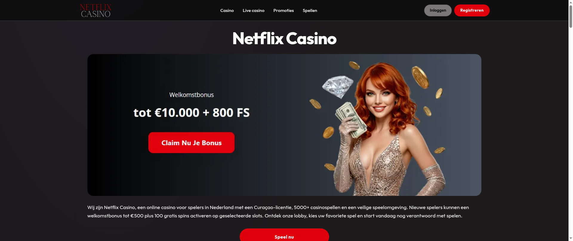 Screenshot of netflix-casino-nl.com