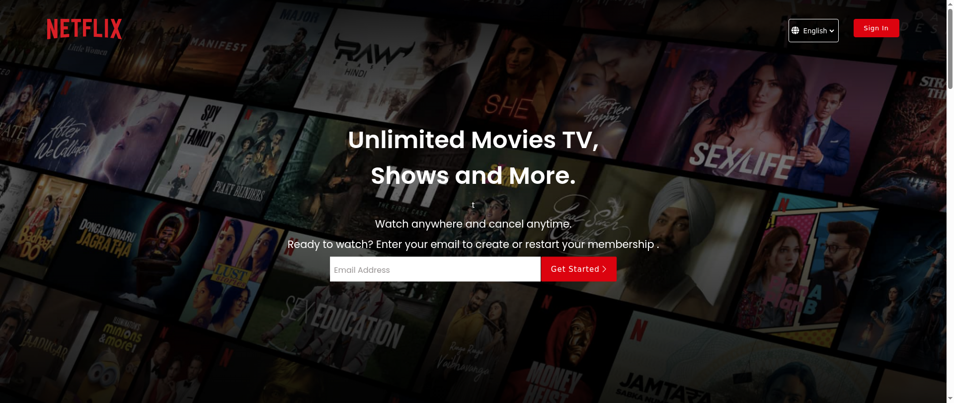 Screenshot of netflix-clone-red-seven.vercel.app