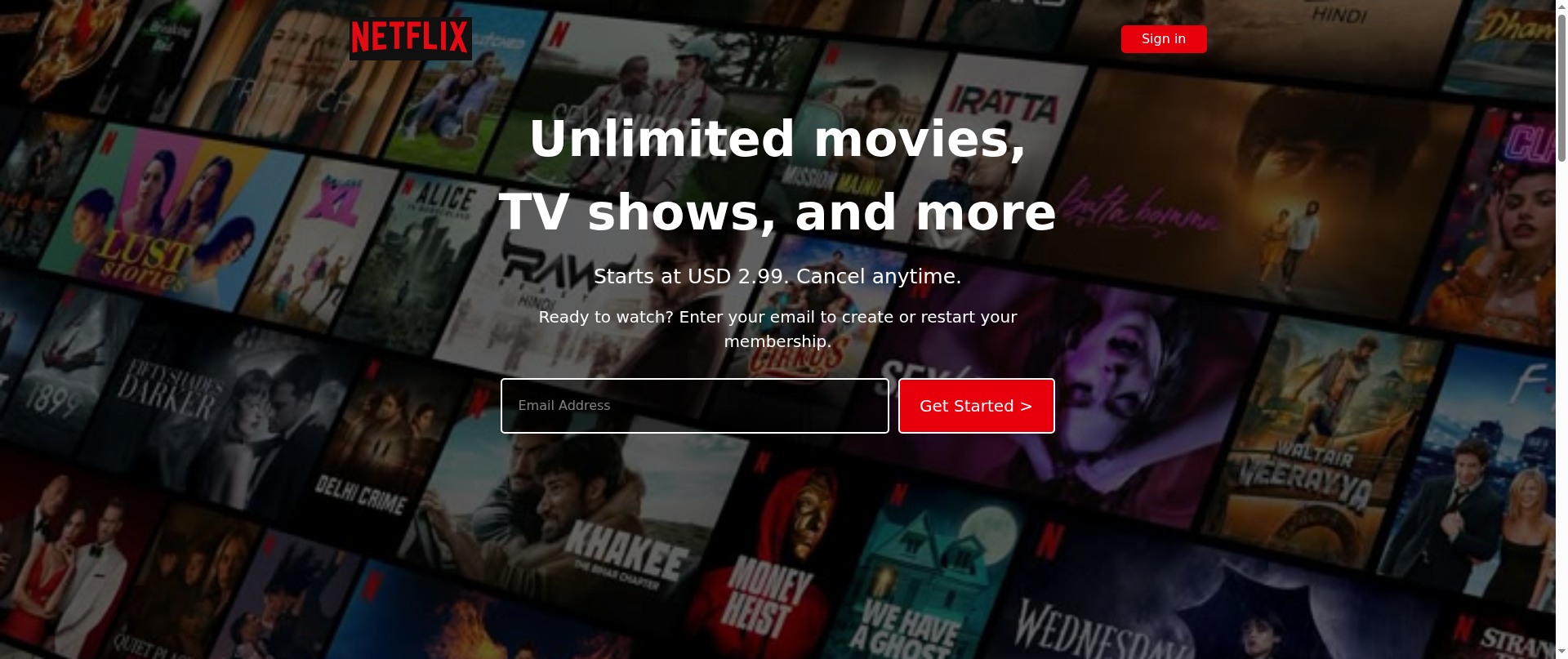 Screenshot of netflix.bikramgyawali.com.np