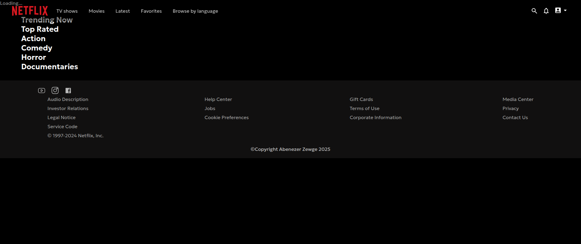 Screenshot of netflix.abenether.com