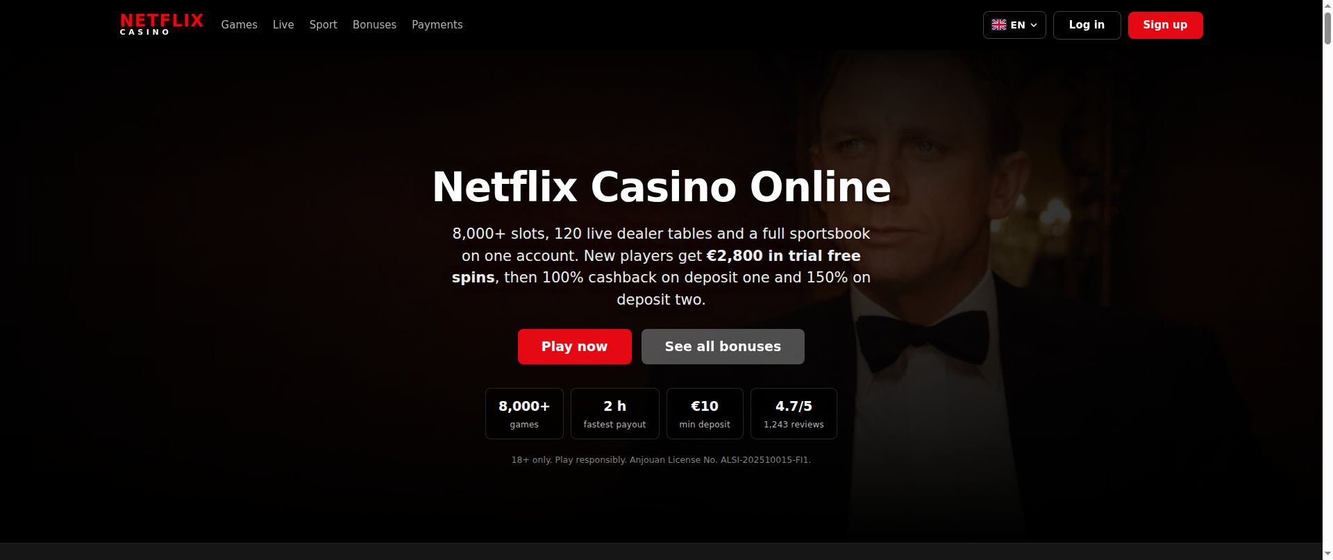Screenshot of casino-netflix.com