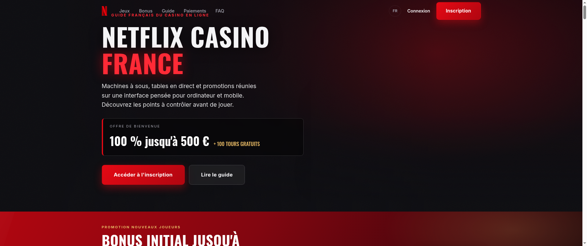 Screenshot of netflixcasino-fr.com