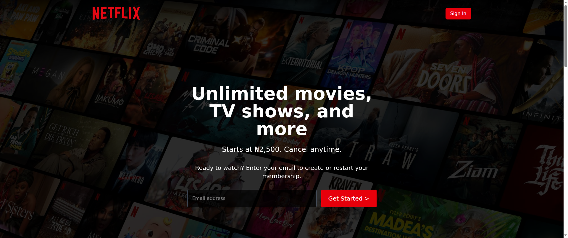 Screenshot of netflix-sandy-alpha.vercel.app