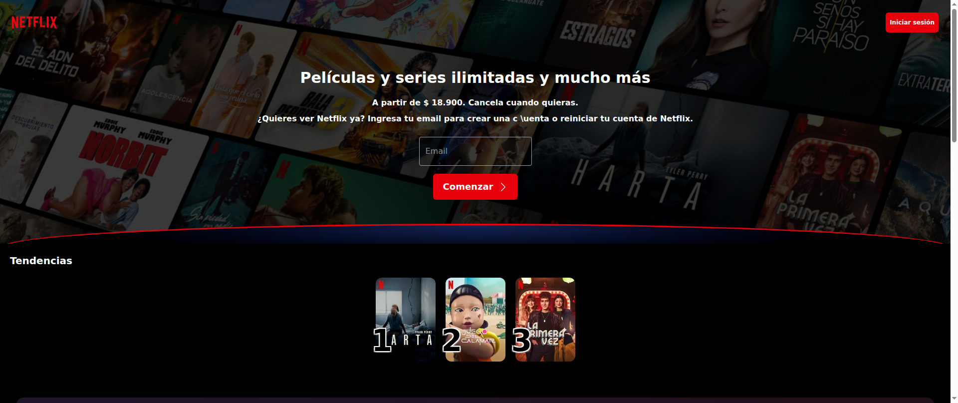 Screenshot of netflix-colombia.vercel.app