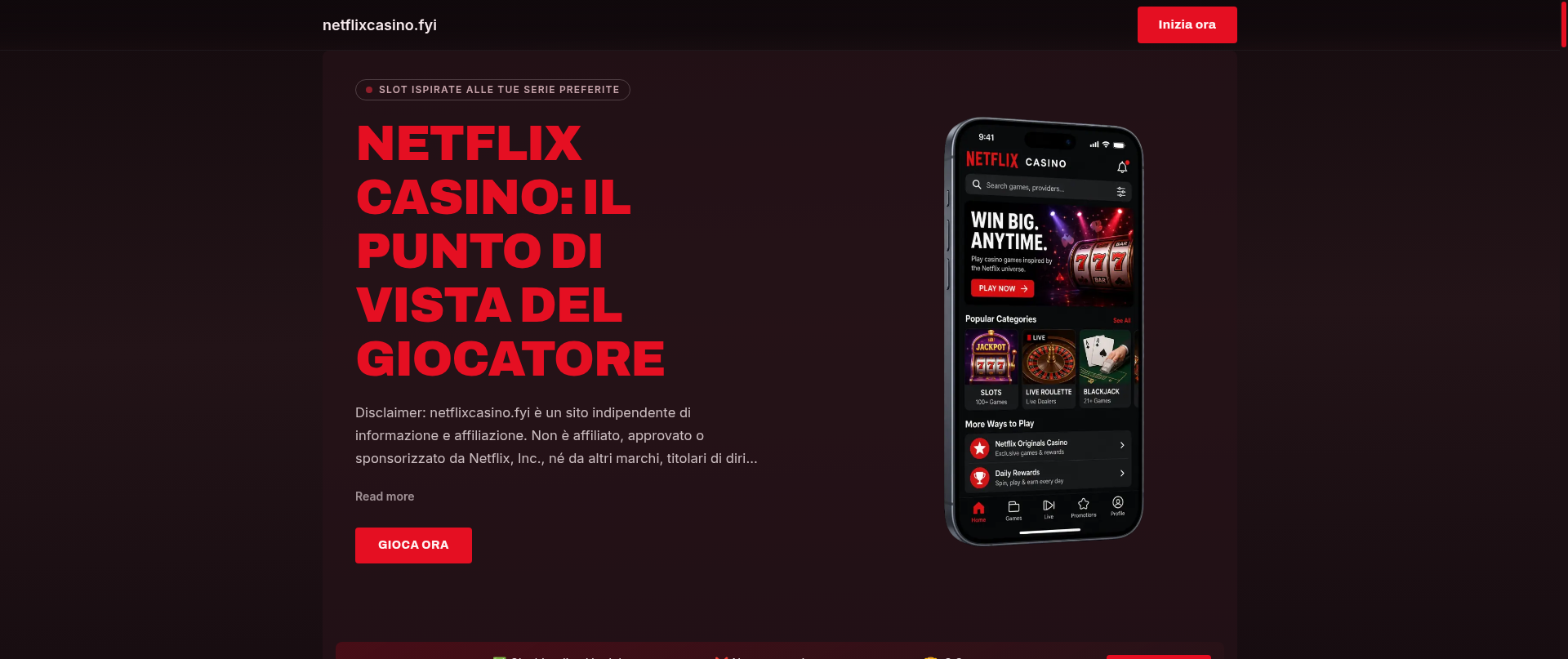 Screenshot of netflixcasino.fyi