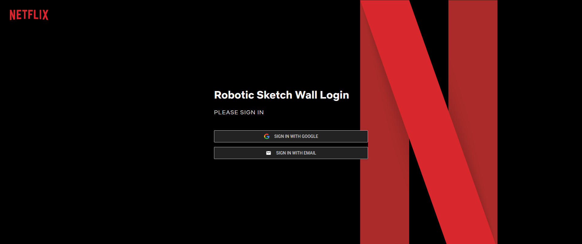 Screenshot of netflixroboticsketchwall.com