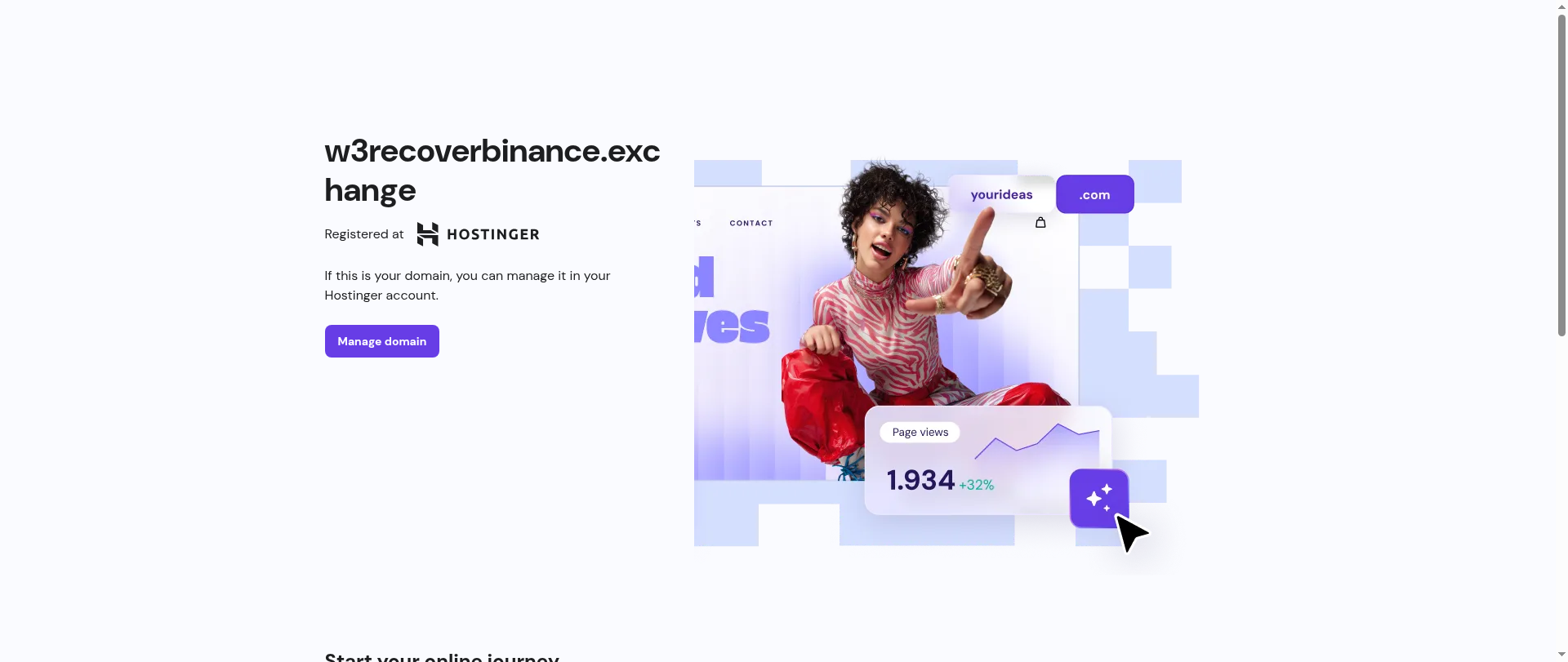 Screenshot of w3recoverbinance.exchange