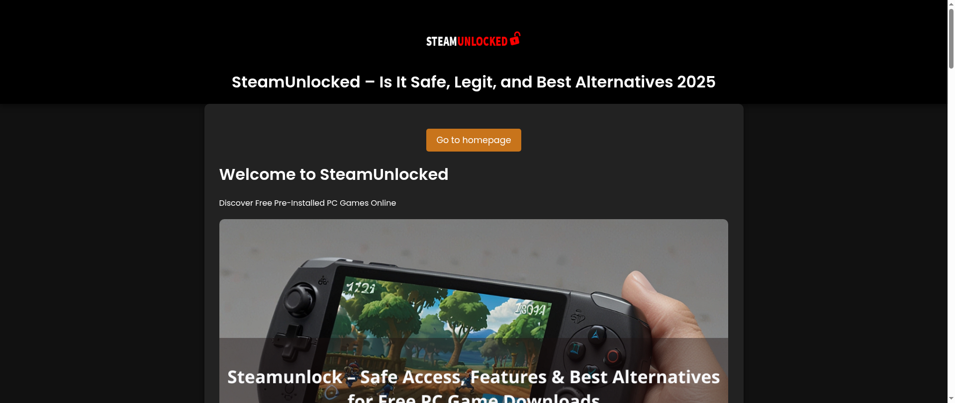 Screenshot of steamunlocked.sbs