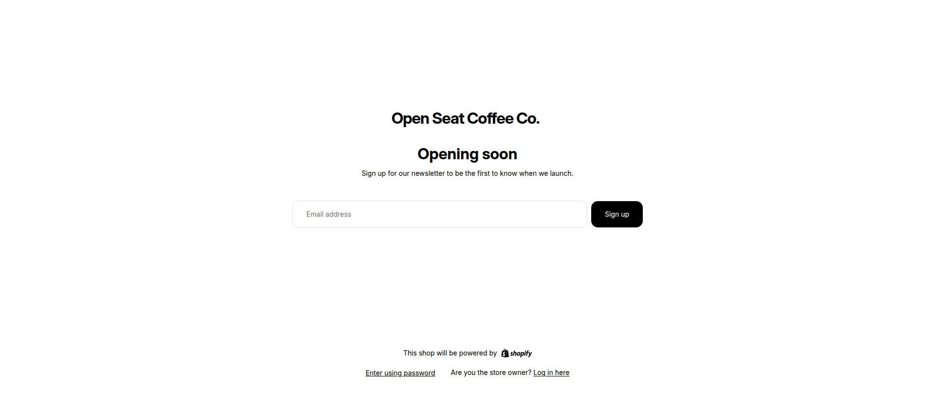 Screenshot of openseatcoffee.com