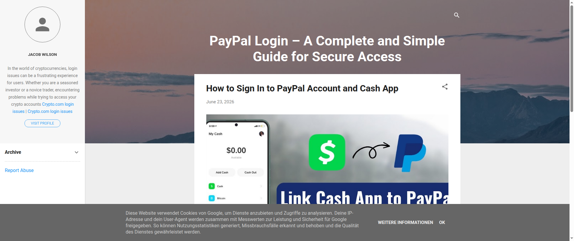 Screenshot of paypall-login.blogspot.com
