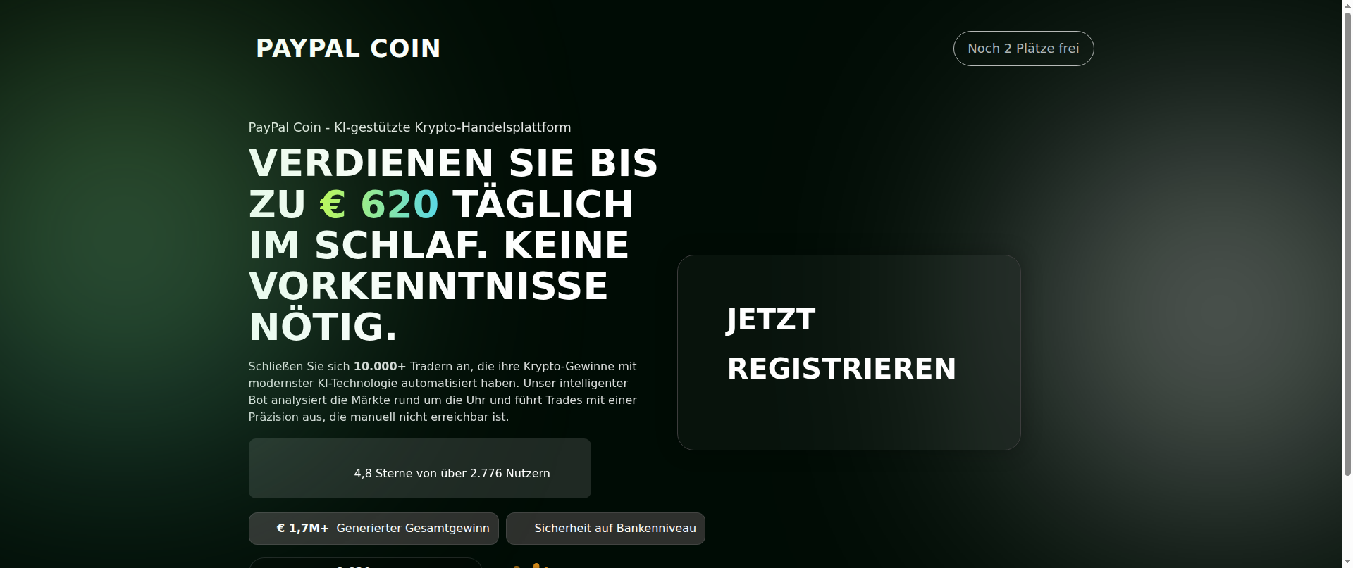 Screenshot of paypalcointrade.com