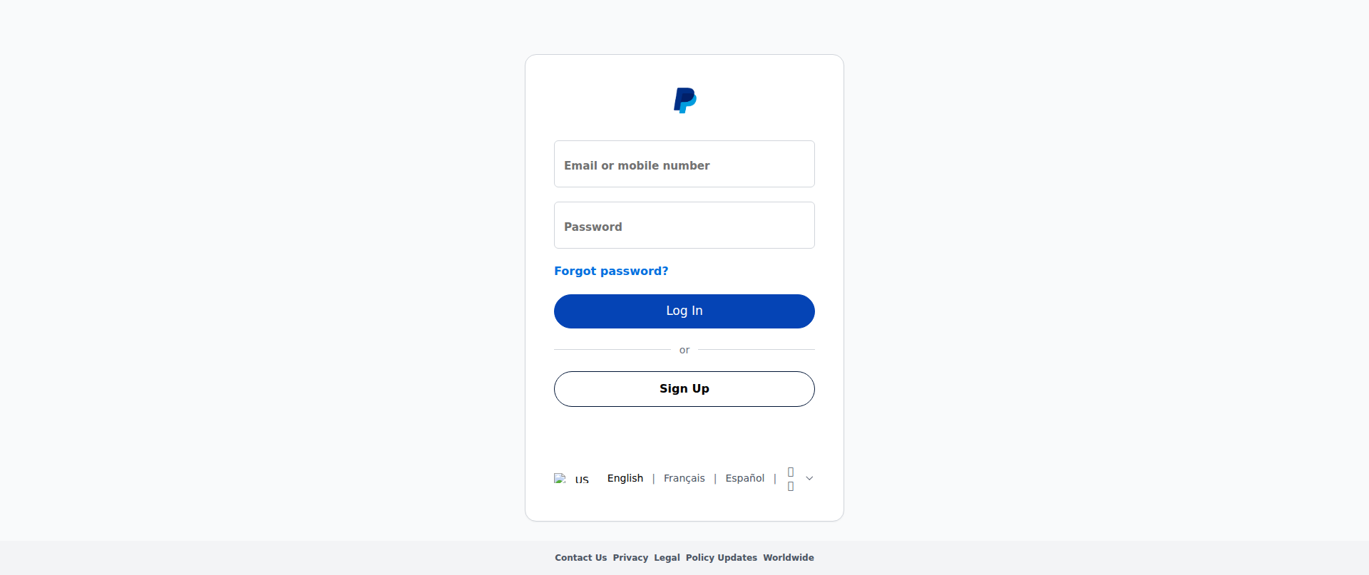 Screenshot of paypal-login-support.com