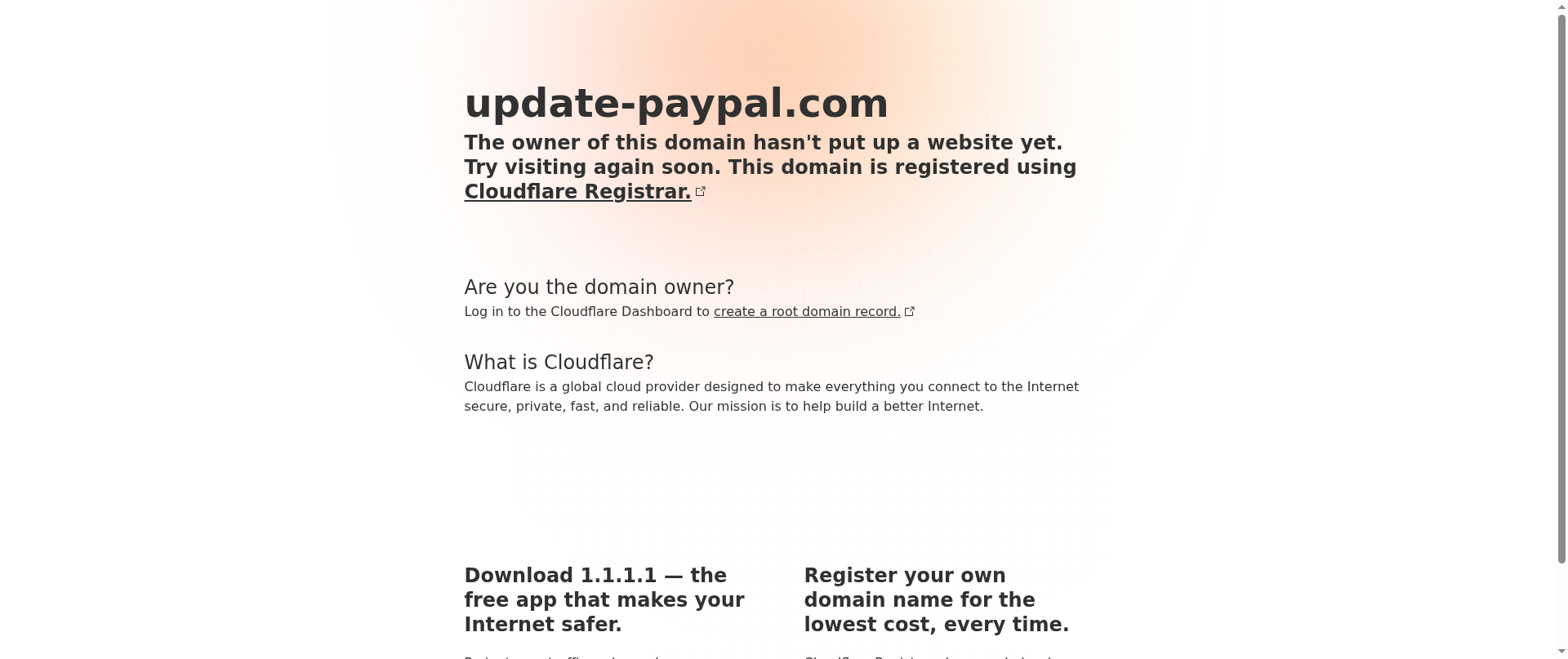 Screenshot of update-paypal.com