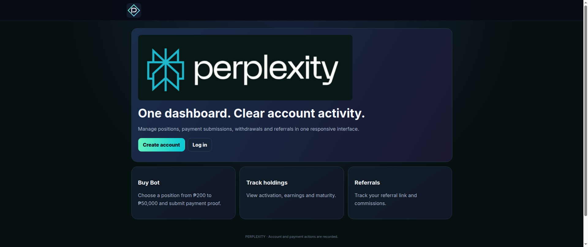 Screenshot of perplexityglobal.com
