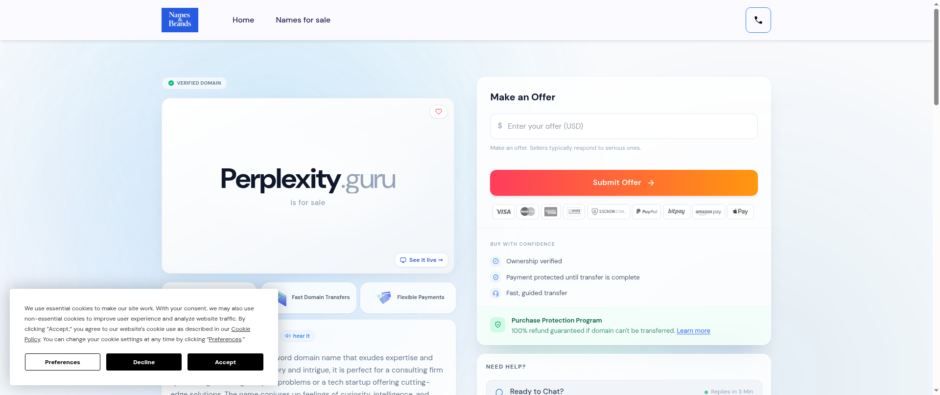 Screenshot of perplexity.guru