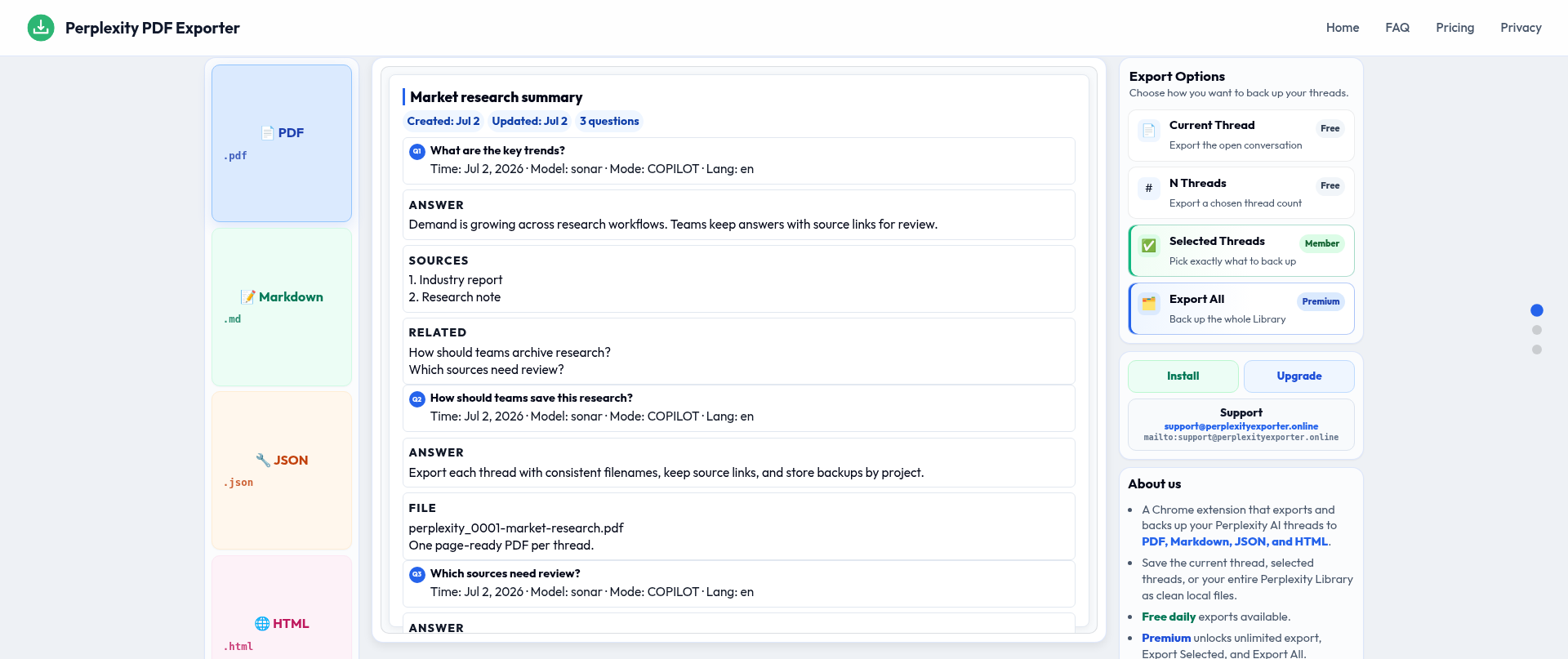 Screenshot of perplexityexporter.online