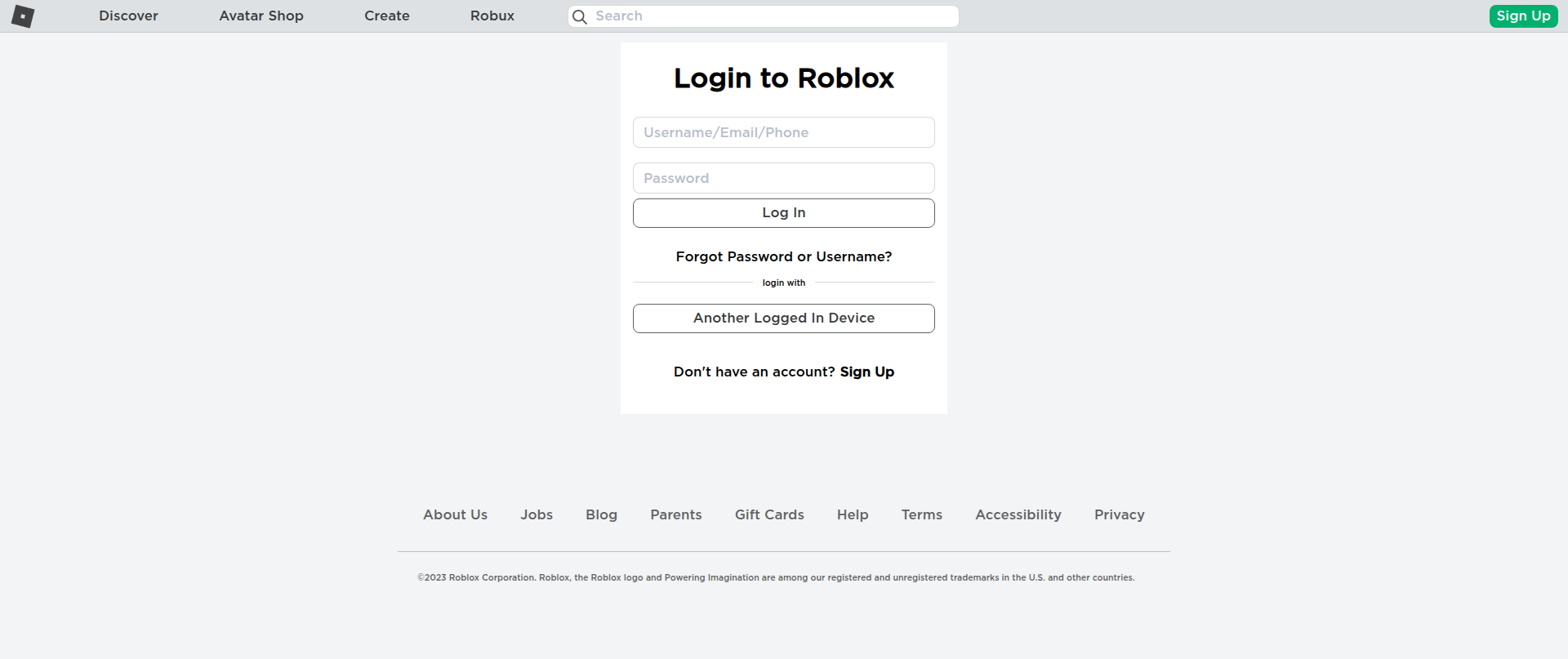 Screenshot of roblox-login.vercel.app