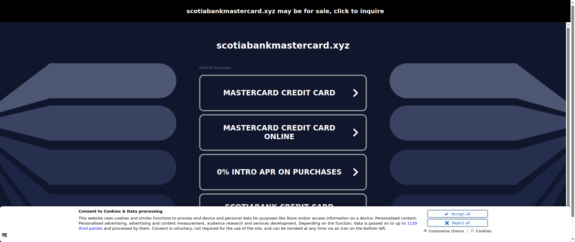 Screenshot of scotiabankmastercard.xyz