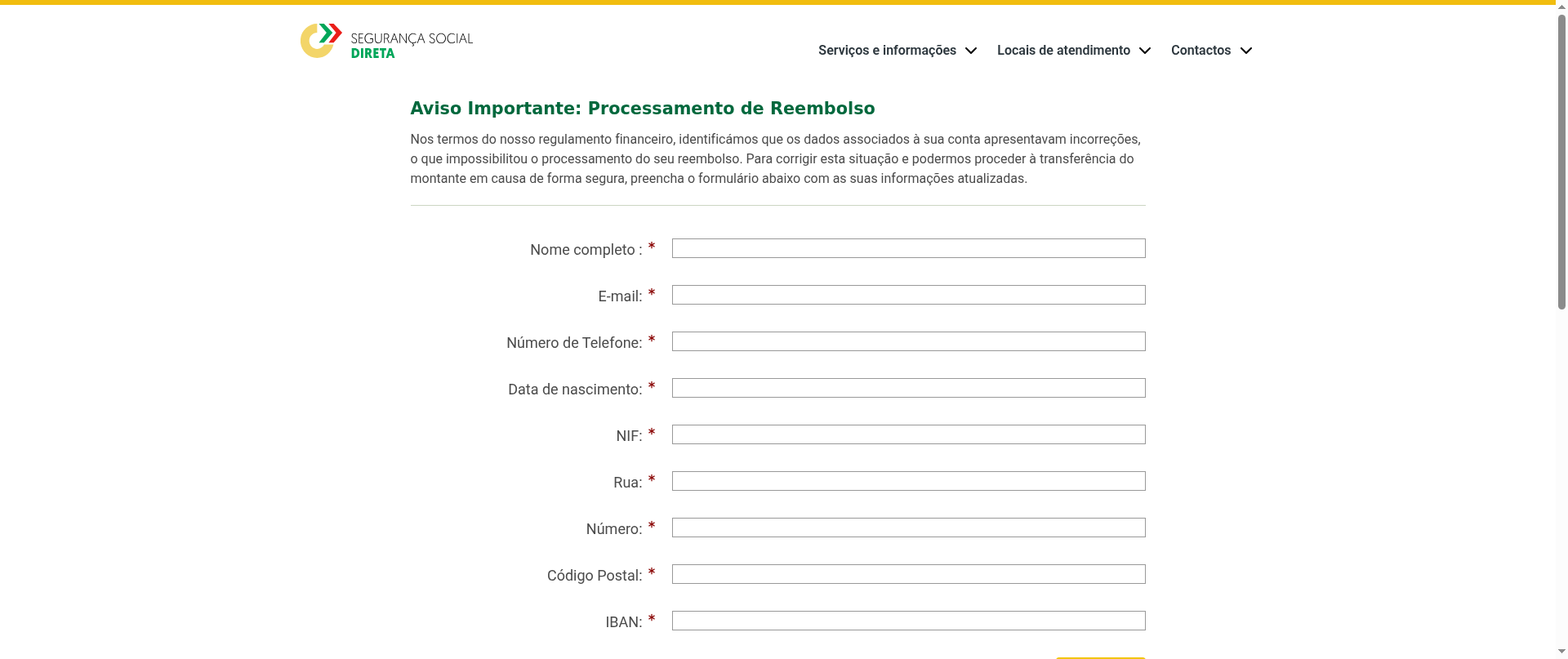 Screenshot of seg-socialdireta.com